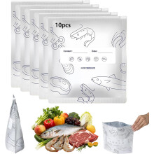 Bolsas de almacenamiento de aluminio para congelador, reutilizables, sellables, con cierre de cremallera y etiqueta. Fáciles de clasificar, aptas