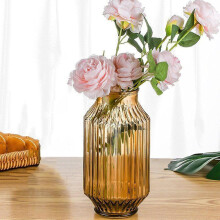 Vintage Clear Ribbed Glass Vase, 9.2" – Home, Office & Christmas Decor