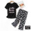 Damen-Pyjama-Set mit Herbstmotiven, Kurzarm, Größe L 2