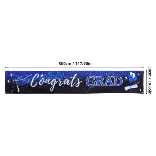 Tillykke-banner til dimissionsfest 300,00X50,00X0,10CM 1