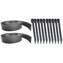 1 Set Black PE Landscape Edging for Garden Borders Edging L-shaped Style