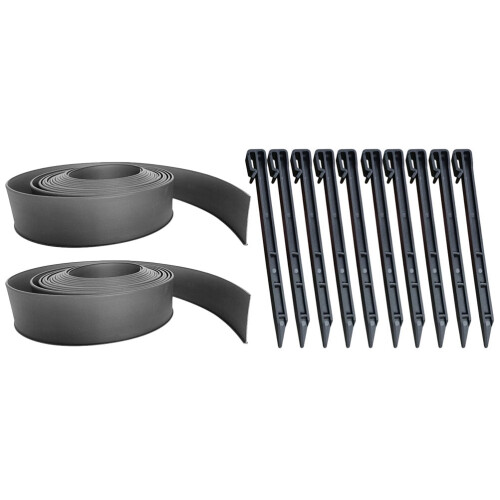 1 Set Black PE Landscape Edging for Garden Borders Edging L-shaped Style