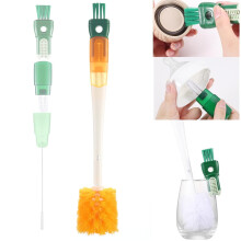 Set di 5 spazzole per bottiglie con manico da 35 cm, colore arancione.