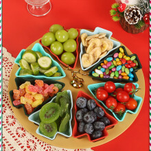 Clearance Supplies 8pcs+1pc Tray Christmas Tree Dry Fruit Dish Nut Dish Set Snack Dish Fruit Dessert Candy Dish