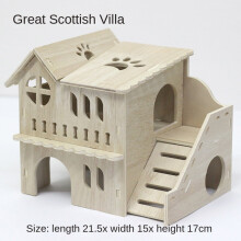 Hamster Toys Wooden Furniture Hamster Cages Wooden Running Wheels Villas Swings Wooden Nests Bite Resistant Small Houses