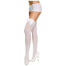 Knee High Stockings For Women Women'S Sexy Sweet Slightly Sexy Transparent 50D With Bow Thigh Stockings Leggs Pantyhose For Women (White,One Size)