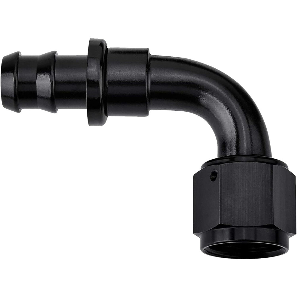 10An 90 Degree Push Lock Hose Fitting End Black 9110895777046