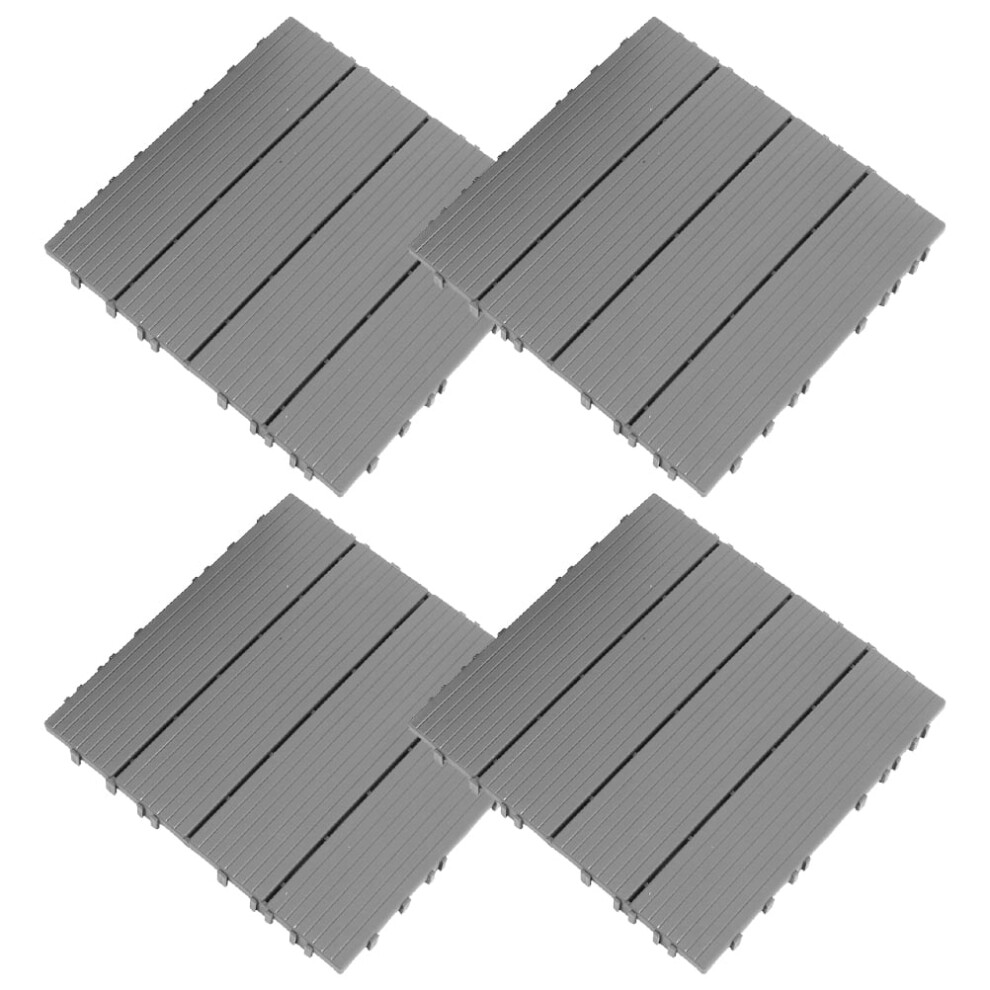 4Pcs Balcony Backyard Interlocking Deck Tile Plastic Deck Floors Yard Decor 9110895775257
