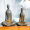 Iron Zazen Buddha Statue, Rustic Finish, 1 Piece 2