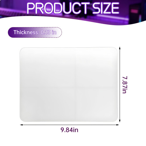 Mousepad για γραφείο, Mousepad από σκληρυμένο γυαλί 7H, Λευκό Mousepad, Χαμηλή επιφάνεια τριβής 1