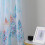 Cortinas longas de 63 polegadas (160 cm) de comprimento para quarto e sala de estar, com estampa floral azul, ilhós, semitransparentes, conjunto de 5