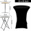 Black Spandex Cocktail Tablecloth 32x43 in 6-Pack 2