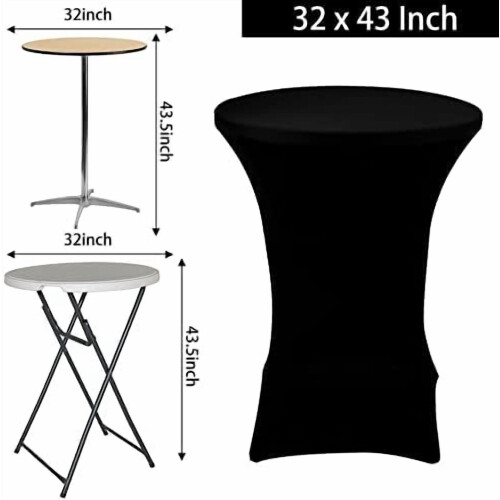 Black Spandex Cocktail Tablecloth 32x43 in 6-Pack 1