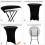 Black Spandex Cocktail Tablecloth 32x43 in 6-Pack 6