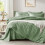 Queen Comforter Set Sage Green Seersucker 7-Piece 2
