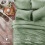 Queen Comforter Set Sage Green Seersucker 7-Piece 3