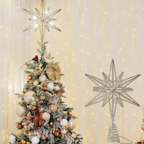 Gouden LED-boomtopster, 30 cm, kunststof 2