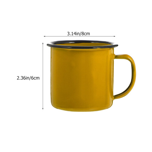 Yellow Enamel Coffee Mug 2 Pack 1
