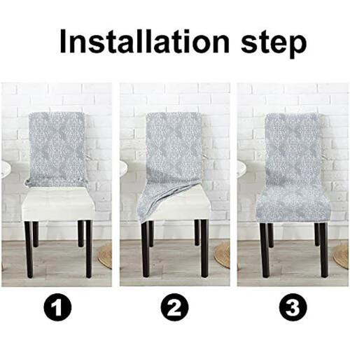 Modern Damask Chair Covers Set of 4 2