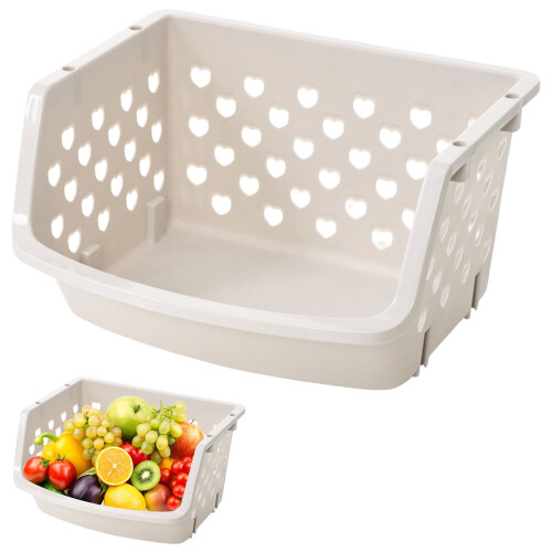 Stackable Pantry Baskets for Vegetables, Fruits, Potatoes & Onions – Kitchen Storage Plastic Bins 1