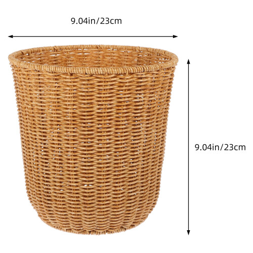 unbranded Woven Storage Basket Weaving Wastebaskets Garbage Can Wicker 1