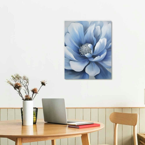 Tableau moderne sur toile Fleur bleue, 61 x 91 cm 1