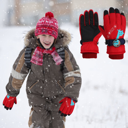 Guanti da sci per bambini, antivento, caldi e impermeabili, 6-10 anni 1