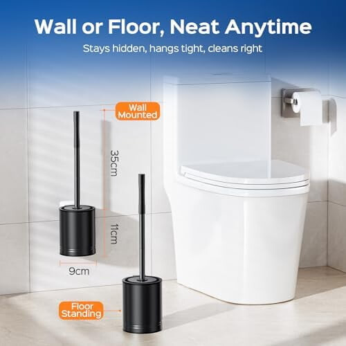 Edelstahl-Toilettenbürsten-Set mit Wandhalterung 1