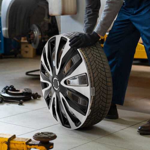 Calotas de aro de roda OUNONA duráveis e multicoloridas de 15 polegadas em ABS para carros, fácil instalação, proteção do cubo da roda. 2