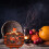 Ξύλινη Κορνίζα Κολοκύθας για το Halloween 20x19.5cm 5