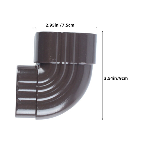 Black Aluminum Gutter Downspout Adapter 90 Degree Elbow Connector for 1