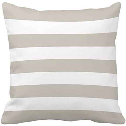Housse de coussin à rayures grises et blanches 30 x 50 cm 2