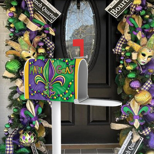 Mardi Gras postkassedæksel 21x19 tommer polyester 2