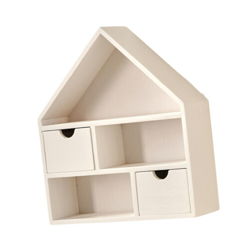 Hausförmige Holzvitrine, 29,5 x 9,5 x 34 cm 2