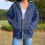 Giacca da donna leggera con cappuccio e zip intera, blu navy, taglia L 2