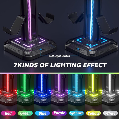 RGB-headsetstativ med 9 lysmoduser, 360 roterende 2