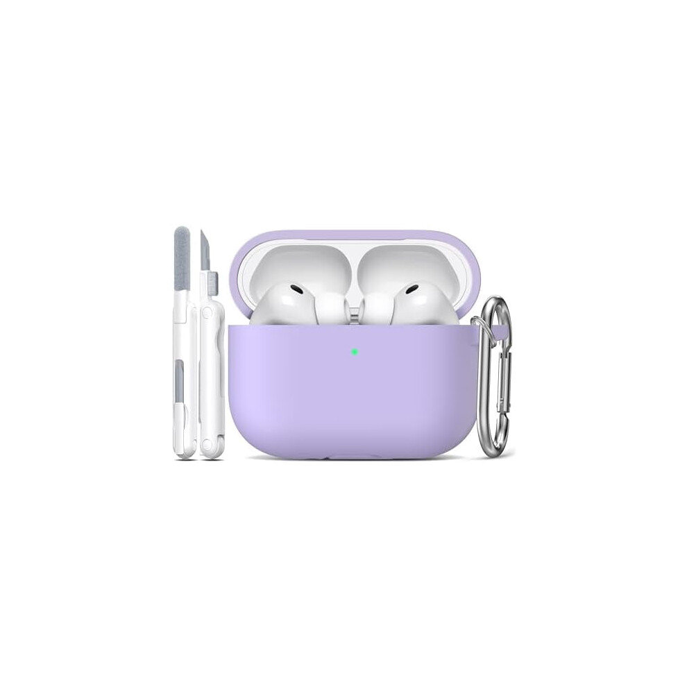 Soft Silicone Case For Airpods Pro 3 (2025, Usb-C), With Cleaning Kit & Keychain Â Banana Violet 9104899410276