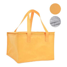 Isolierte, wiederverwendbare Einkaufstasche mit Reißverschluss, orange