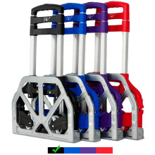 FCH Folding Hand Truck Aluminum Portable Folding Hand Cart 165lbs Capacity Hand Cart and Dolly Ideal for Home, Auto, Office,Travel Use,Black