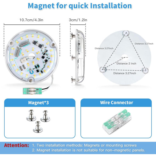 Lâmpada LED de 4 polegadas para ventilador de teto, 18W, 3000K 2