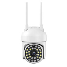 Cámara web WiFi 1080p con audio bidireccional, resistente al agua, alimentada por USB, compatible con oficinas remotas y uso en interiores.