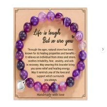DESIGNICE Helende Kristallen Armband voor Dames – Chakra Kralen, Kalmerende Rekbare Armband, Stressverlichtend Cadeau, Geschikt voor Wellness