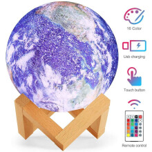 Luminária Noturna Lua 16 Cores 3D Galaxy LED Globo com