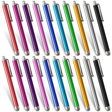 20-pack styluspennor med nätfiberspets och aluminiumhölje, kompatibel med iPad, iPhone, smartphones och surfplattor