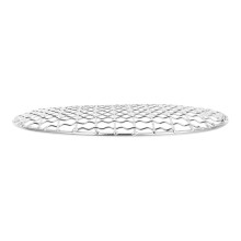 Ronde grillrooster voor de barbecue, geschikt voor het grillen van groenten, 16,50 x 16,50 x 0,50 cm, zilverkleurig.