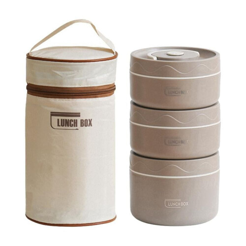 Runde, tragbare, isolierte Lunchbox aus Edelstahl – A8V9