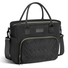 Extra große, isolierte Lunchtasche für Damen, auslaufsicher mit Schultergurt und Seitentaschen – wiederverwendbare Tragetasche für Arbeit,