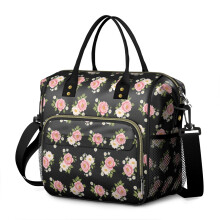 Geïsoleerde lunchtas voor dames met bloemenprint – lekvrij, grote inhoud, ideaal voor werk, strand, reizen, picknick en kamperen.