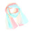 Lenço feminino com estampa degradê em tons versáteis de azul-celeste e rosa. 1
