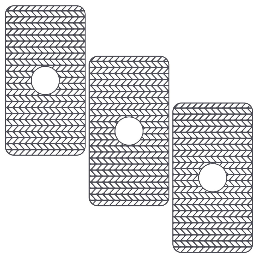 3Pcs Silicone Sink Mat 26"X14", Anti-Slip, Heat-Resistant, Compatible With Standard Sinks 9162407106769
